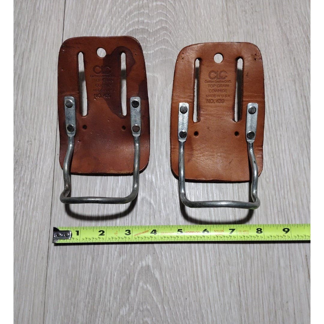 2 Vintage Custom LeatherCraft Steel Loop Hammer Holders - Thumbnail 3