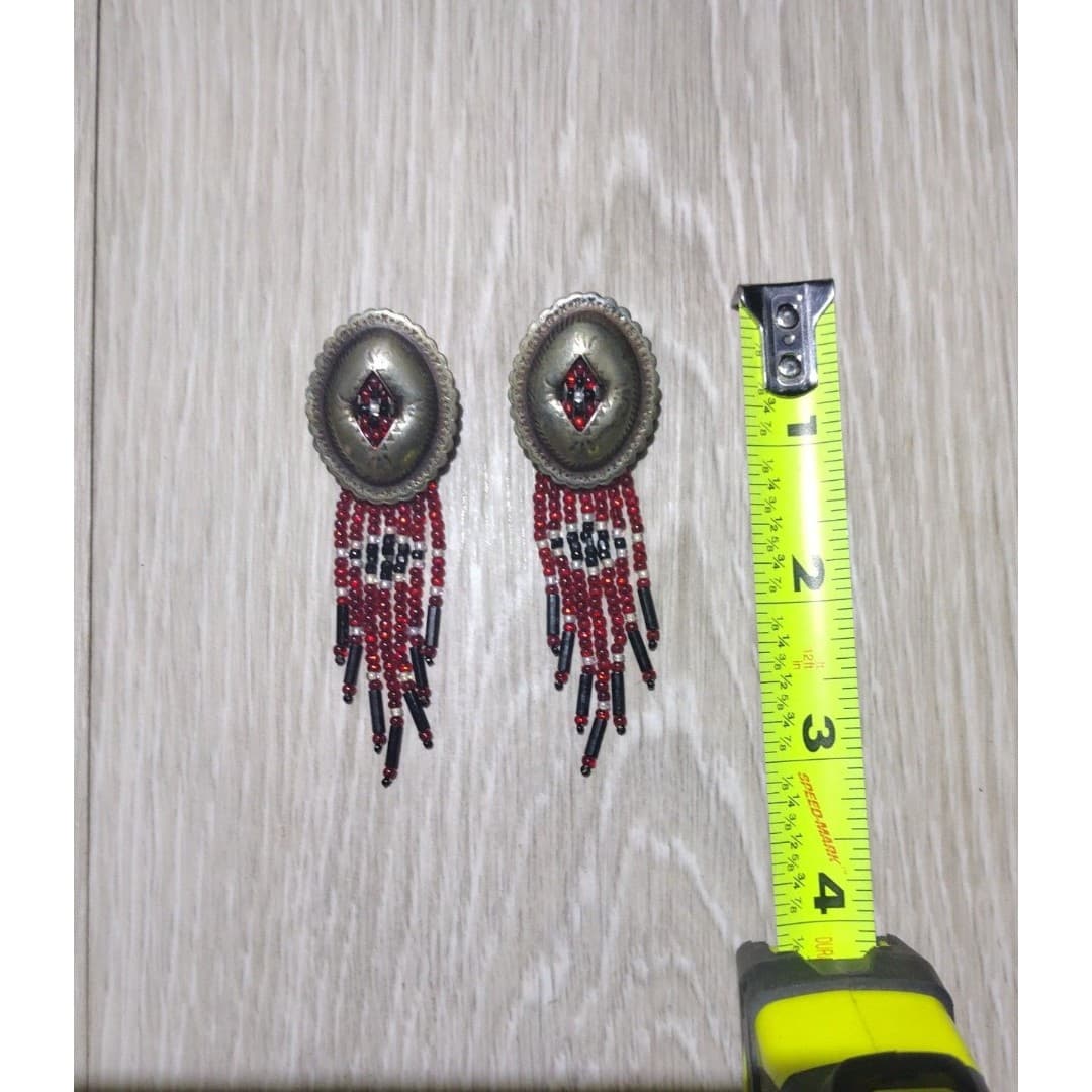 Handcrafted Native American-Style Earrings - Thumbnail 3