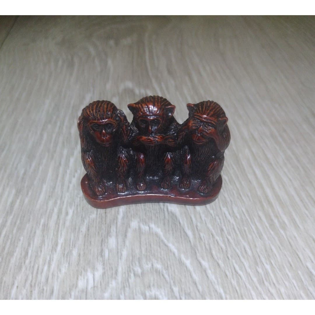 Vintage - 3 Wise Monkeys - Hear, Speak, and See No Evil - (Possible Paperweight) - Image 1