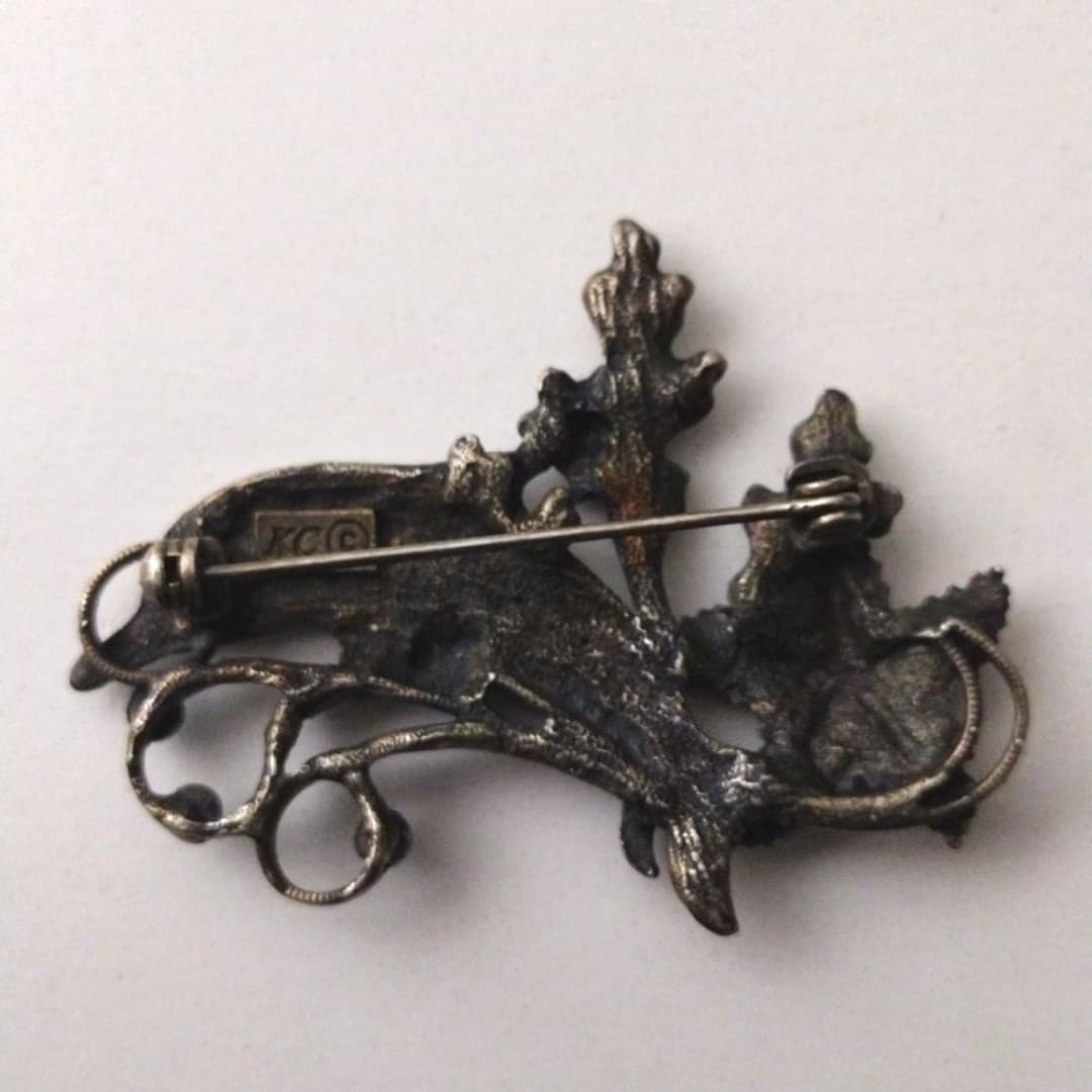 Vintage (KC)Kenneth Cole Signed -Underwater Brooch - Dolphin Ocean Theme - OS - Thumbnail 3