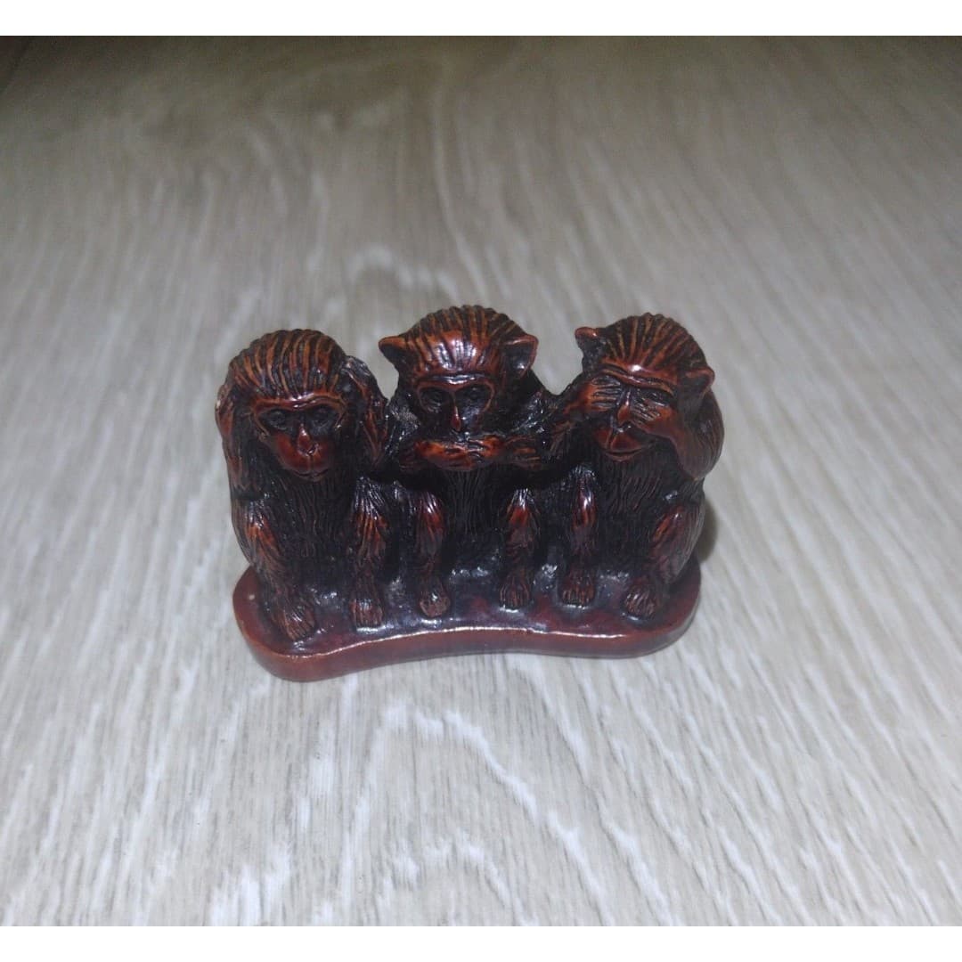 Vintage - 3 Wise Monkeys - Hear, Speak, and See No Evil - (Possible Paperweight) - Thumbnail 9