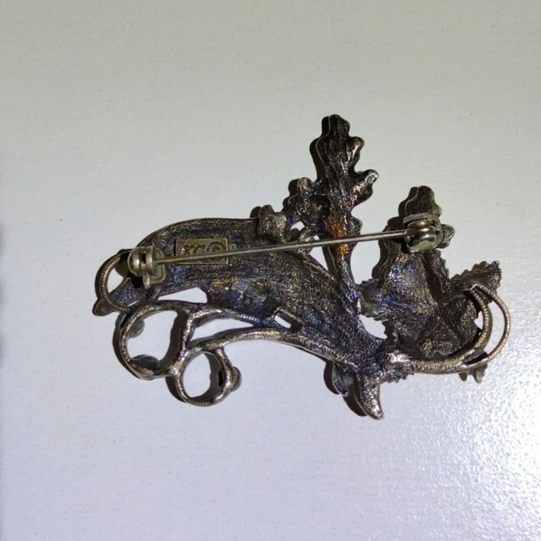 Vintage (KC)Kenneth Cole Signed -Underwater Brooch - Dolphin Ocean Theme - OS - Thumbnail 4