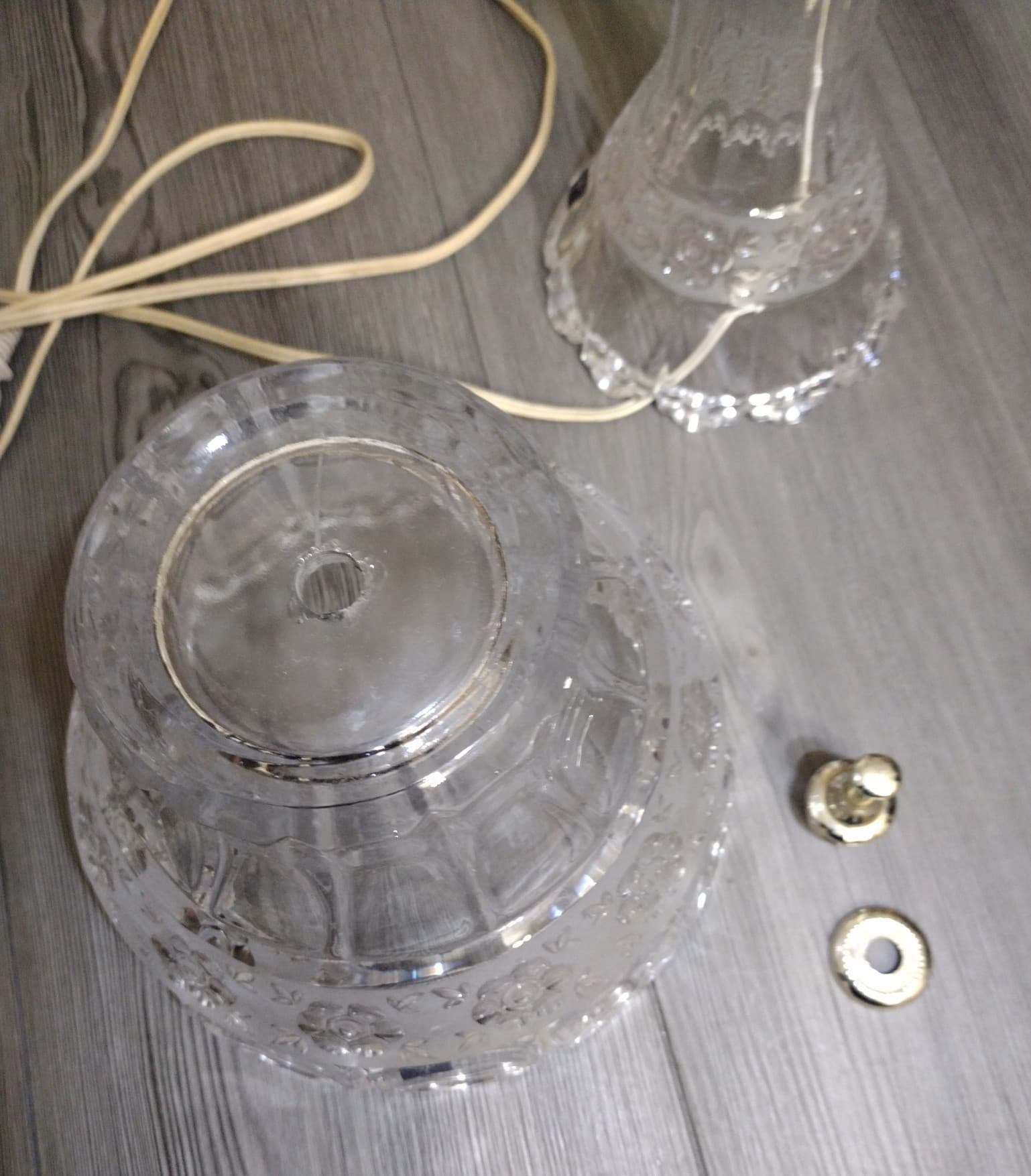 Vintage West Germany 24% Lead Crystal Lamp – Crystal Clear Cut Glass - Thumbnail 5