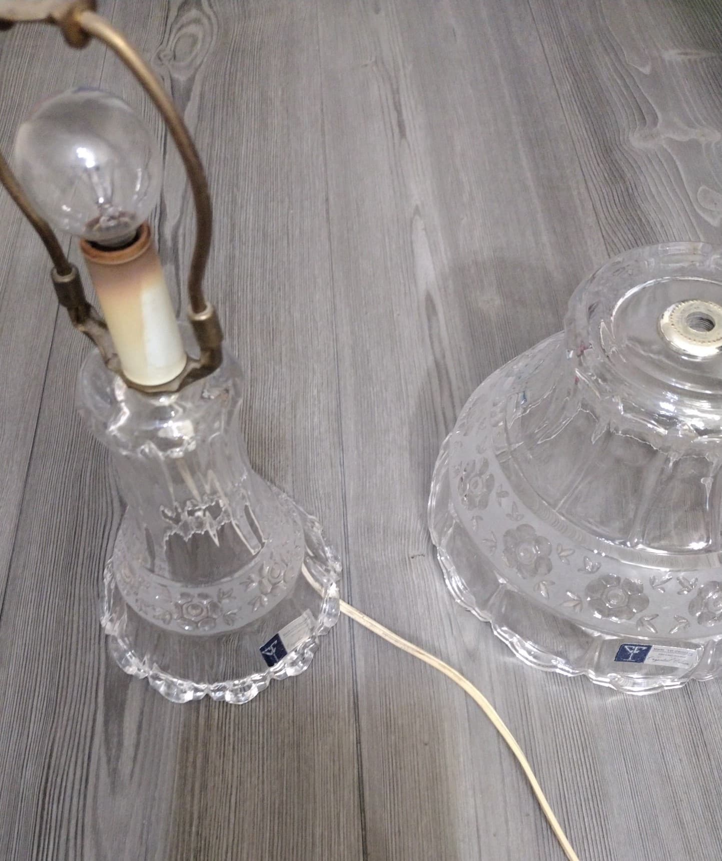 Vintage West Germany 24% Lead Crystal Lamp – Crystal Clear Cut Glass - Thumbnail 8