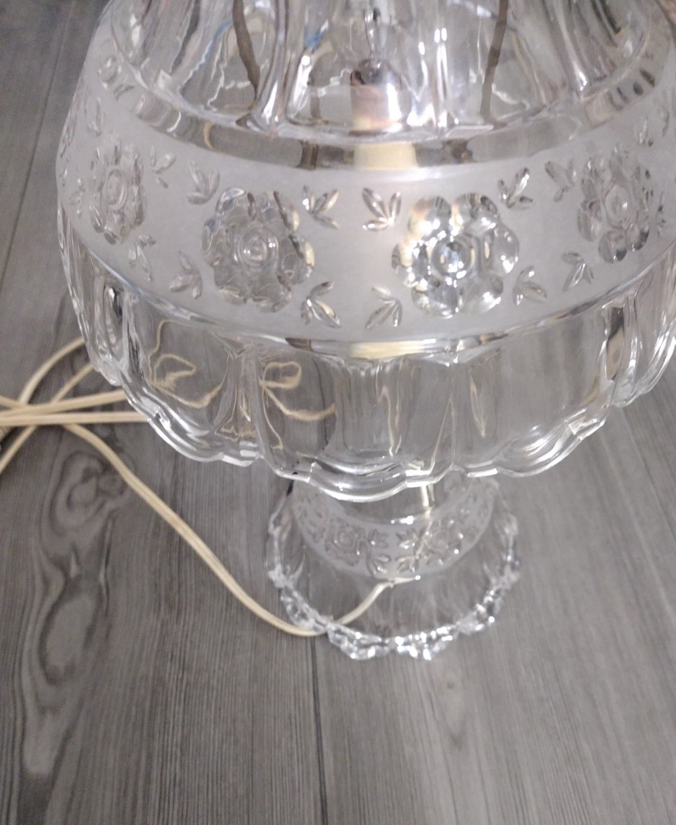 Vintage West Germany 24% Lead Crystal Lamp – Crystal Clear Cut Glass - Thumbnail 3