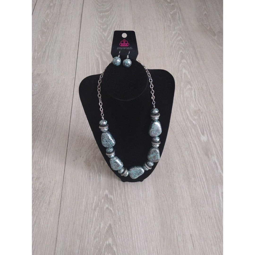 Paparazzi Necklace & Earrings - Chunky Faux Stone Matching Set - Image 1