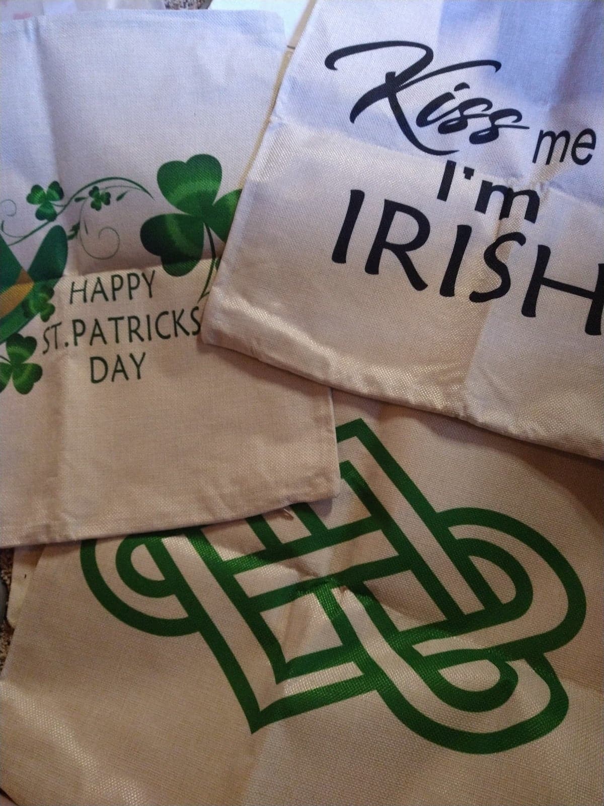 St. Patrick's Day Throw Pillow Covers - 3 Pack - Shamrock Irish Decor - OS 17x17 - Image 1