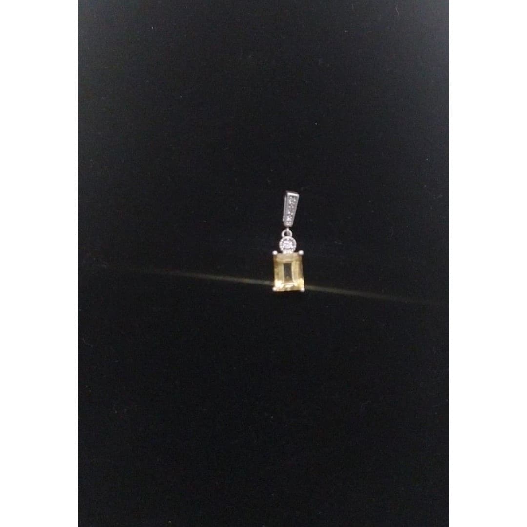 Vintage '925 NV' Beautiful Citrine Quartz Pendant - Thumbnail 7