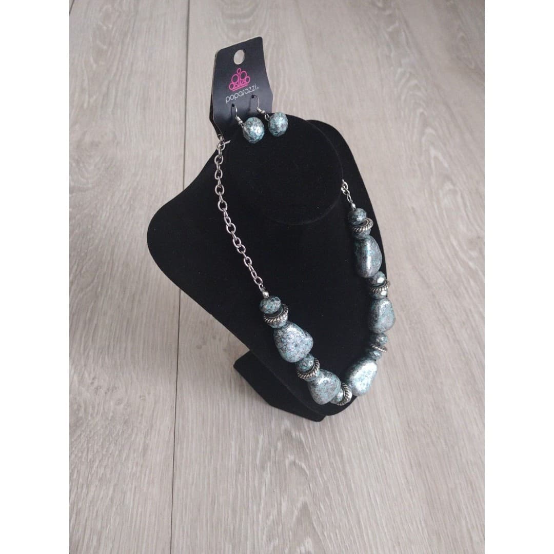 Paparazzi Necklace & Earrings - Chunky Faux Stone Matching Set - Thumbnail 2