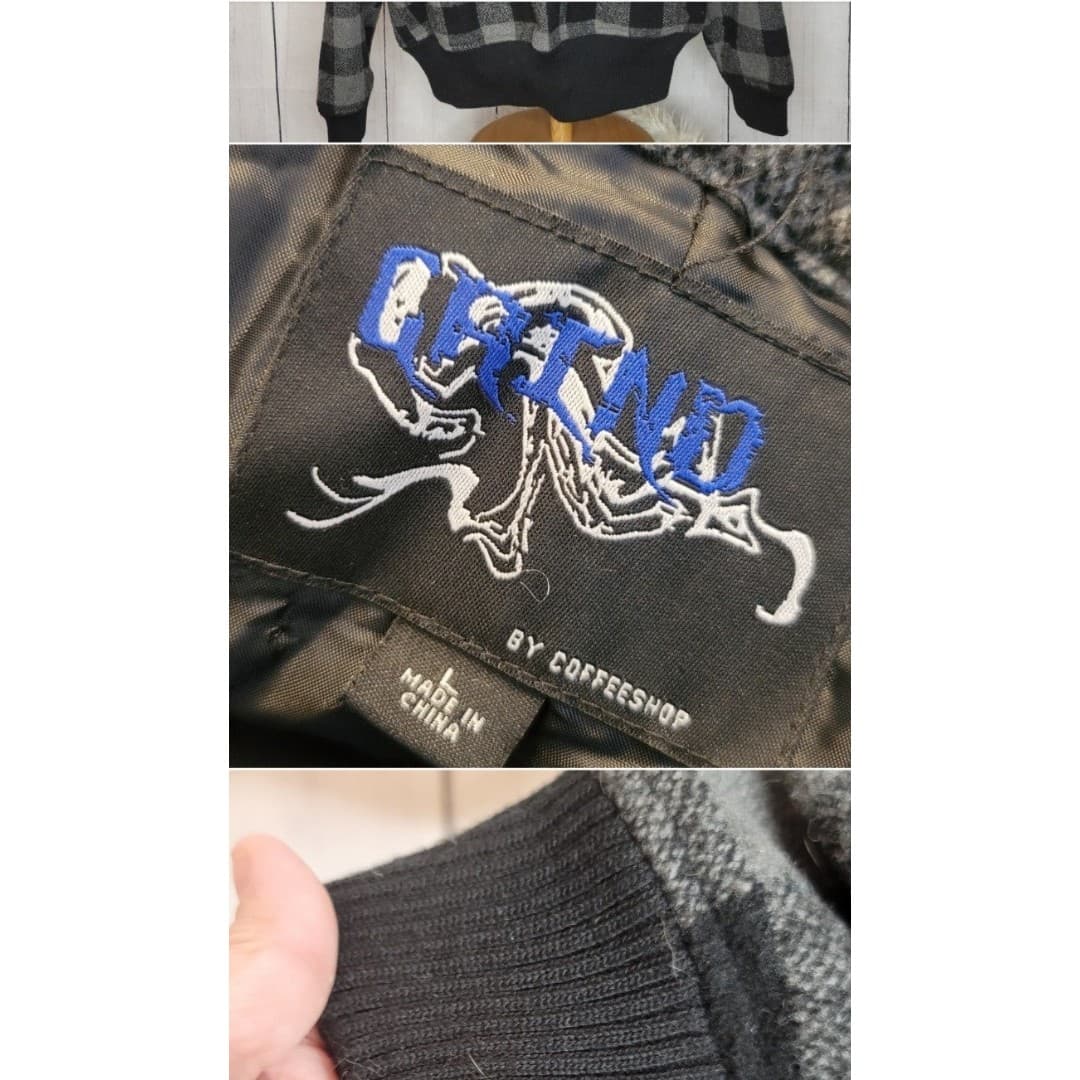 Buffalo Plaid Bommer Jacket - Grind - by CoffeeShop - Thumbnail 4