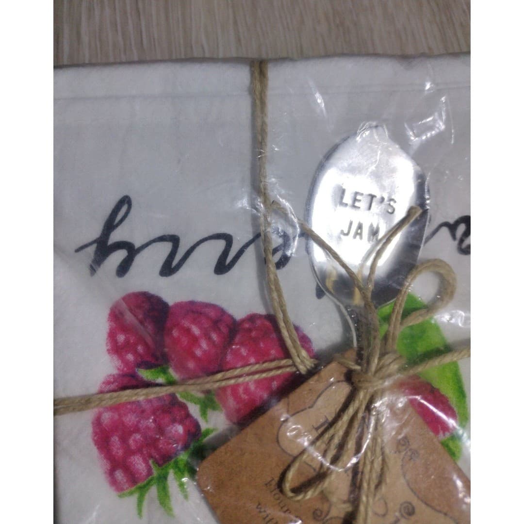 Raspberry Flour Sack Towel with Jam Spreader - New - Thumbnail 4