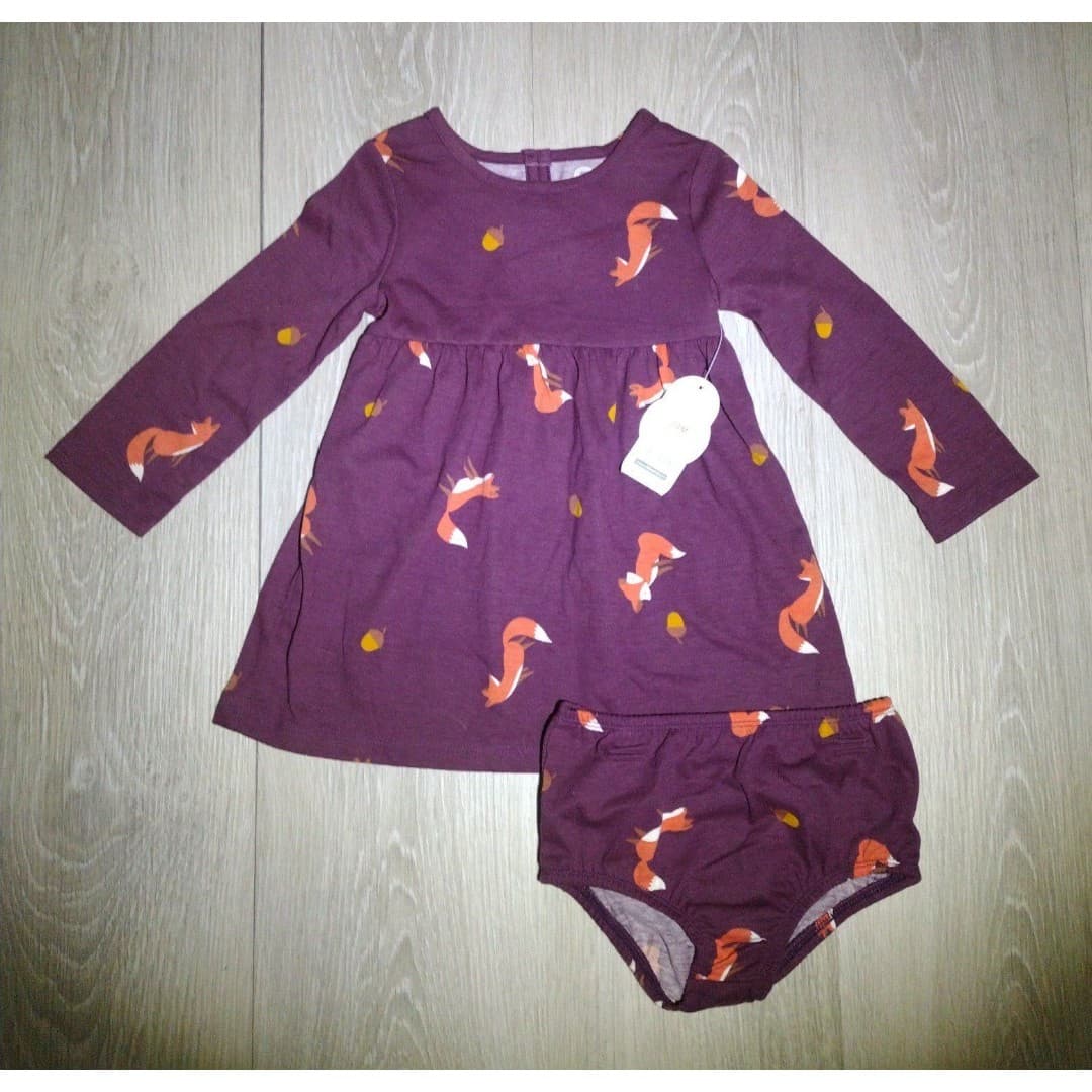 24mo Knit Fox Dress & Matching Bloomers Set(New) - Image 1