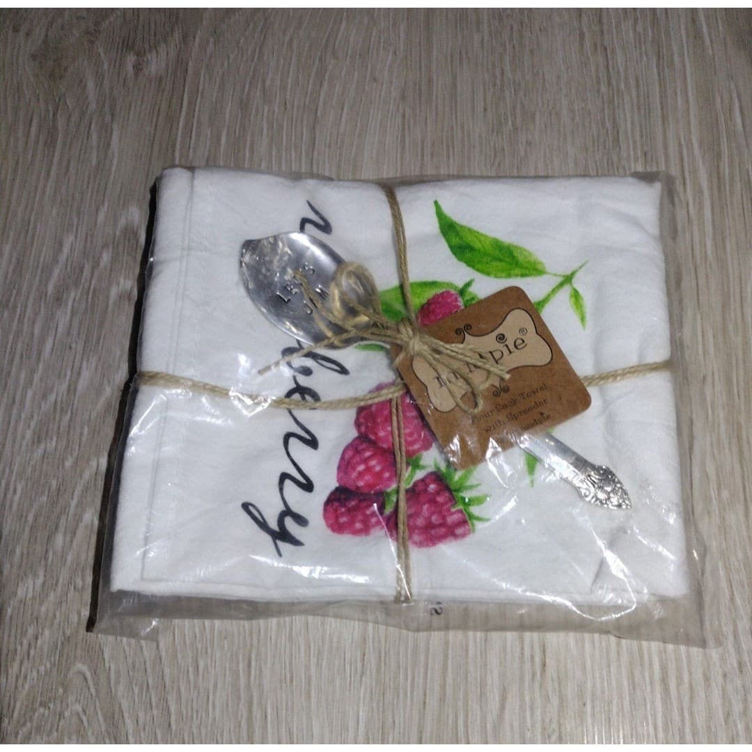 Raspberry Flour Sack Towel with Jam Spreader - New - Thumbnail 2