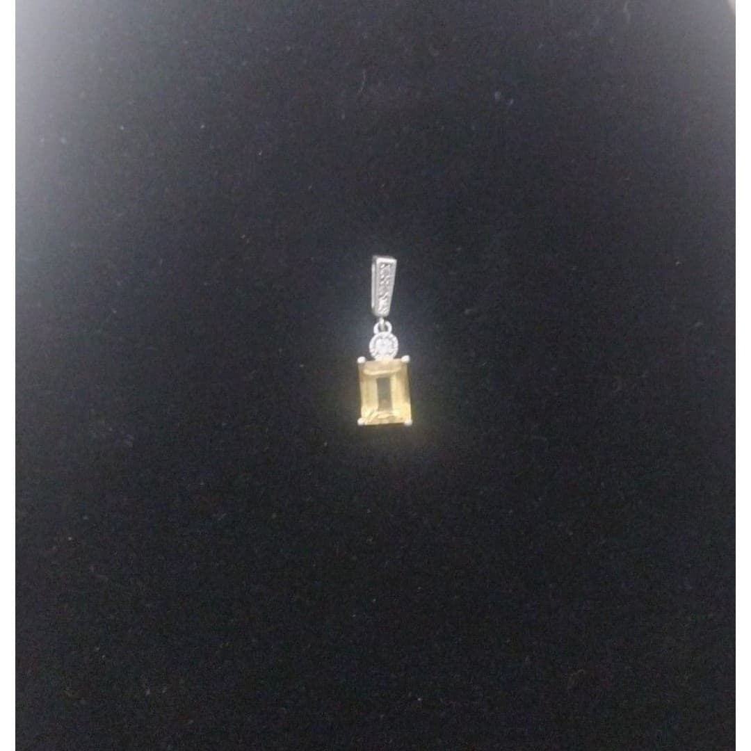 Vintage '925 NV' Beautiful Citrine Quartz Pendant - Thumbnail 4