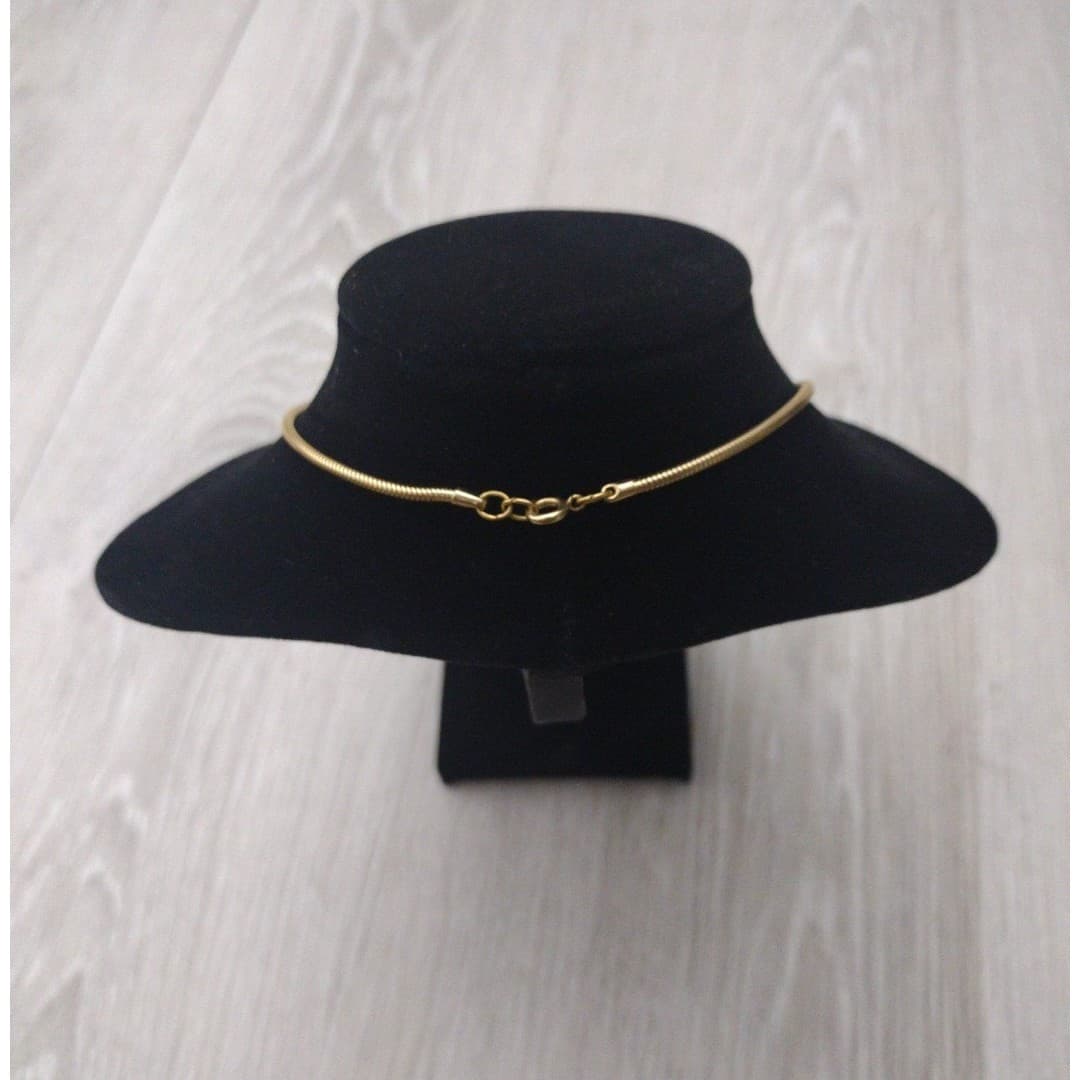 Vintage Unmarked Silver & Gold Modernist Groovy 1970ish Choker Necklace - Thumbnail 4