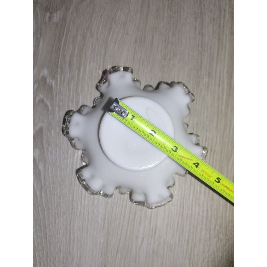 Vintage Fenton Silver Crest Milk Glass Ruffled Bowl-1940s or 1950s - Thumbnail 4
