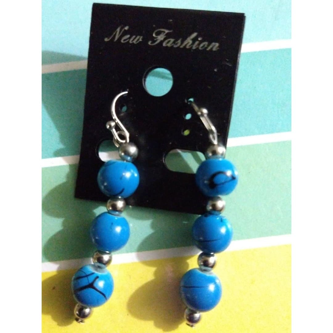 Blue Handmade Earrings - Image 1