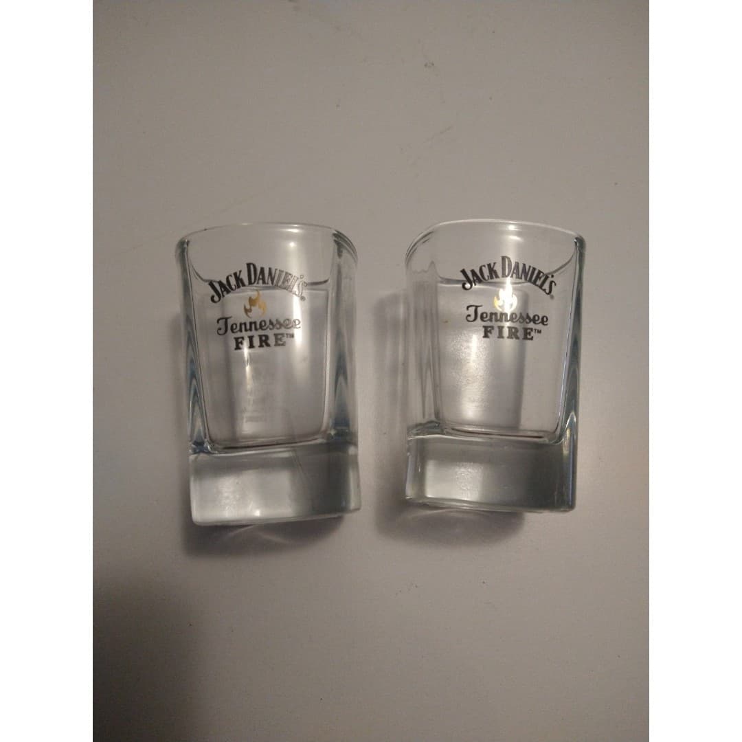 2 Jack Daniel's Tennessee Fire Shot Glasses - Image 1