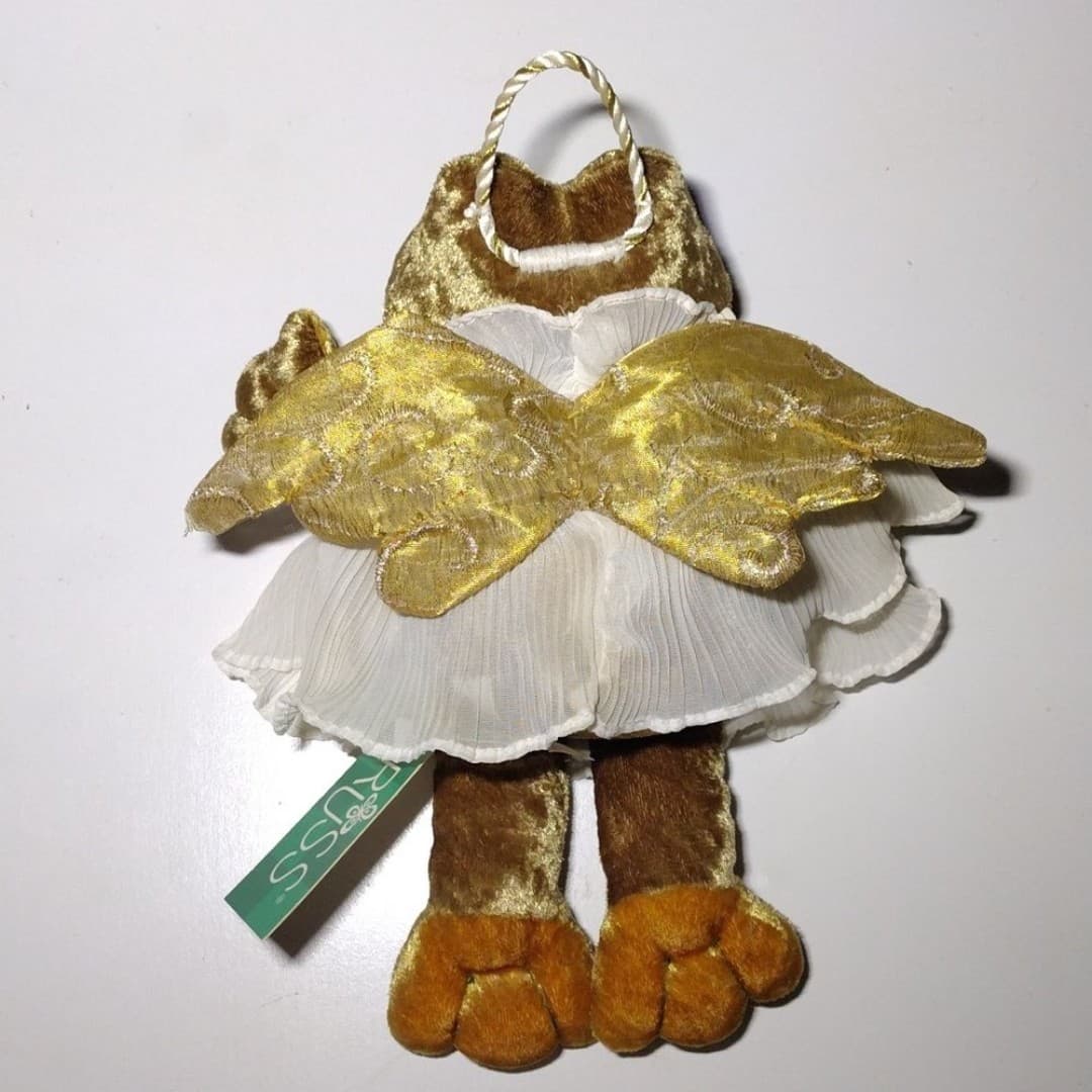 Russ Berrie & Co. Angelique Stuffed Frog Angel Victorian Grace White Dress 9” - Thumbnail 5