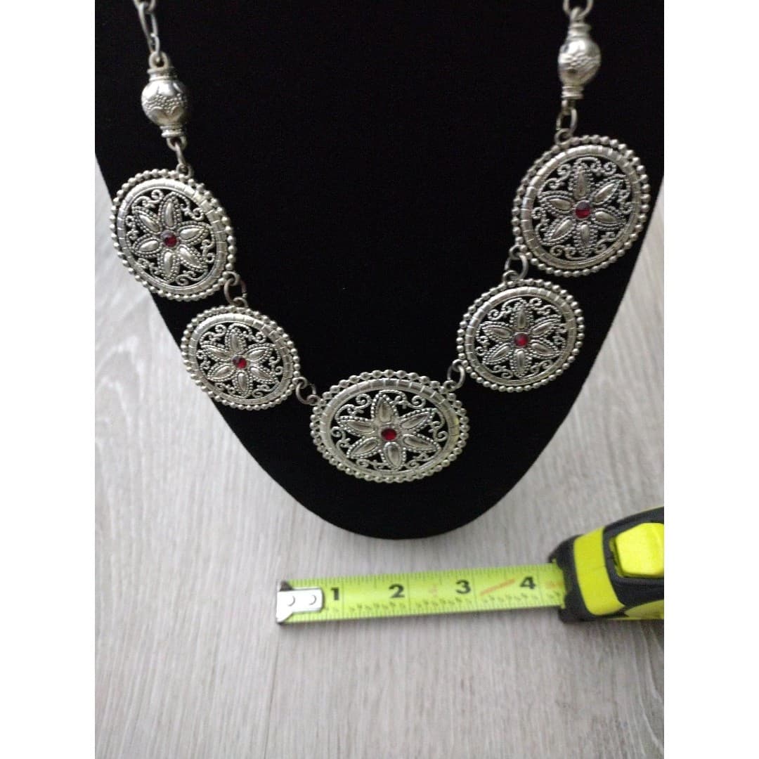Paparazzi Necklace & Matching Earrings - Written In The STAR LILIES - Red - Thumbnail 4