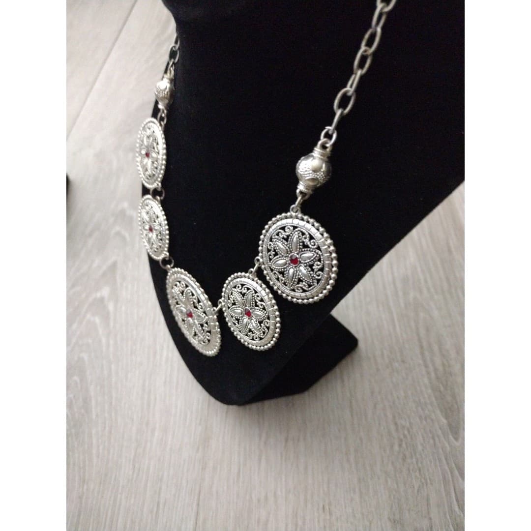 Paparazzi Necklace & Matching Earrings - Written In The STAR LILIES - Red - Thumbnail 5