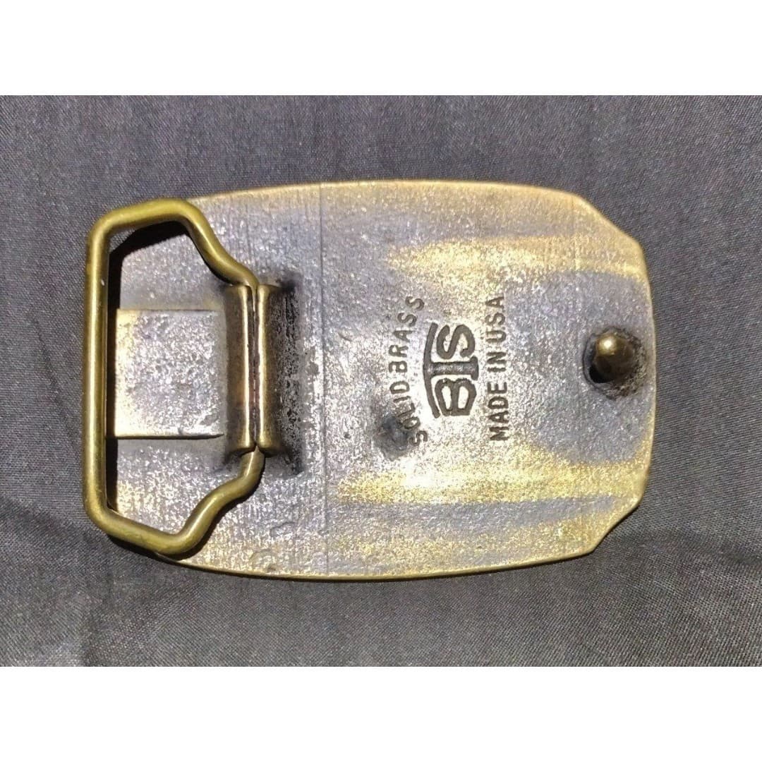 Semi Trucker Box Truck Delivery Driver - Solid Brass BTS Vintage Belt Buckle - Thumbnail 3