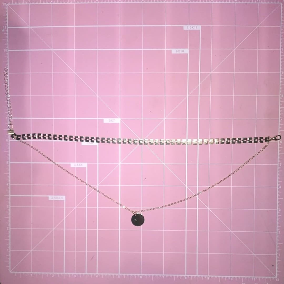 2 Goldtone Stacked Choker Necklaces - Thumbnail 4