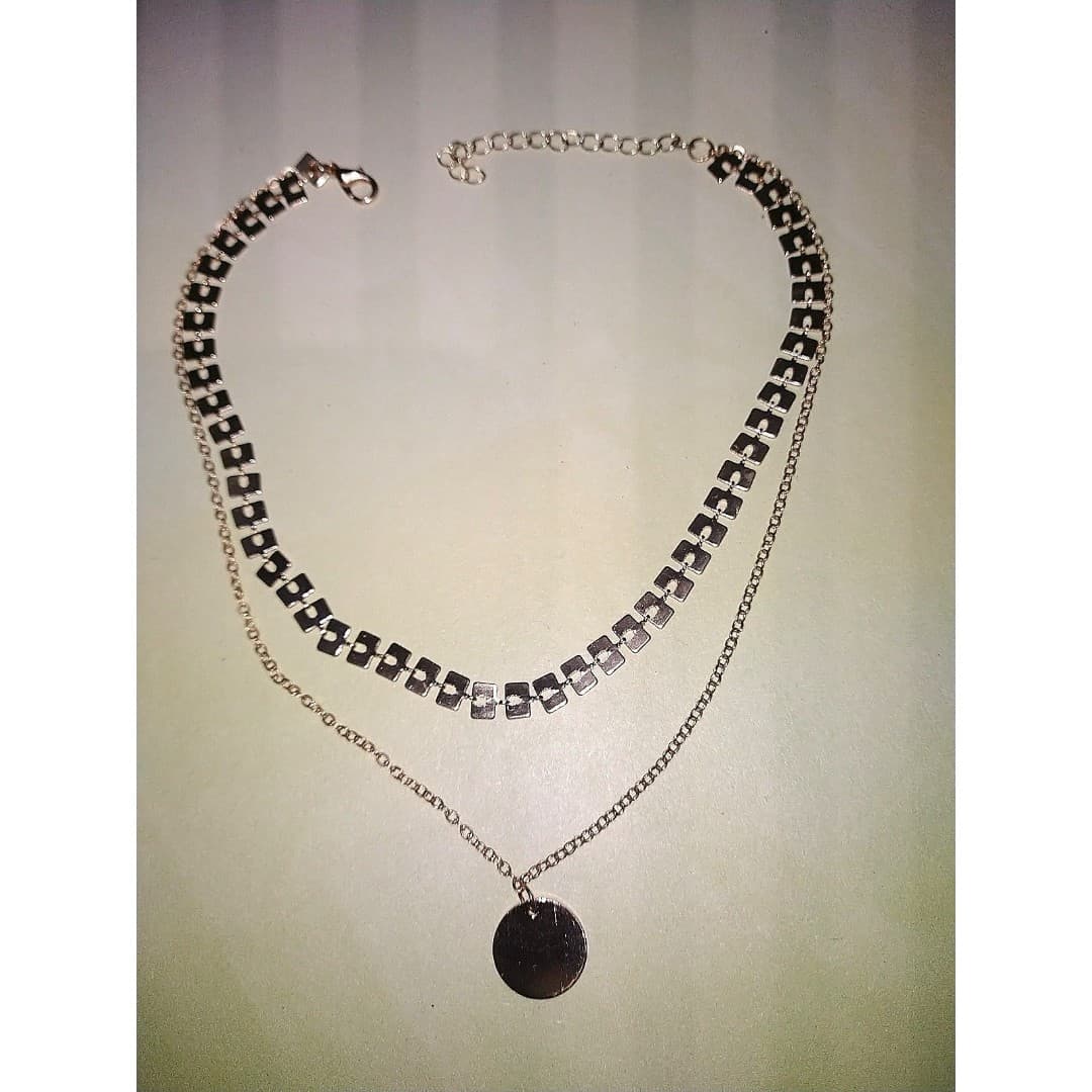 2 Goldtone Stacked Choker Necklaces - Thumbnail 6