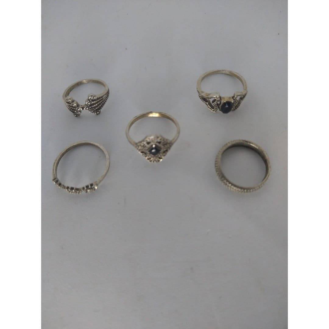 5 silvertone ring Bundle - Image 1