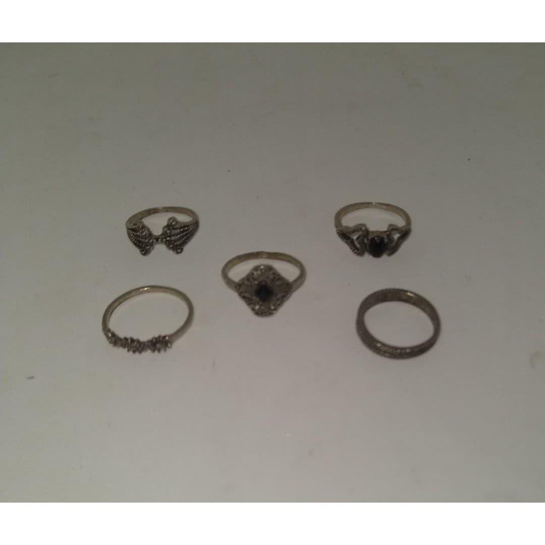 5 silvertone ring Bundle - Thumbnail 2