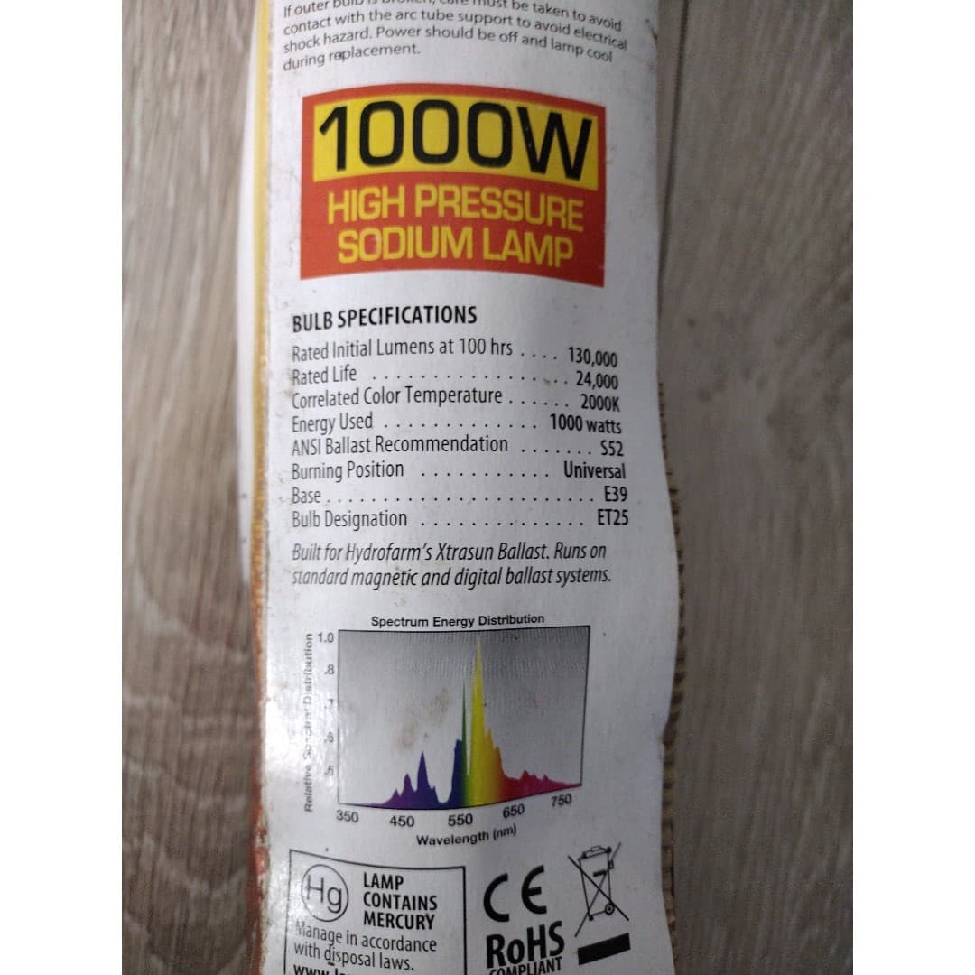 XTRASUN 1000W High Pressure Sodium Lamp(HPS) - Thumbnail 6