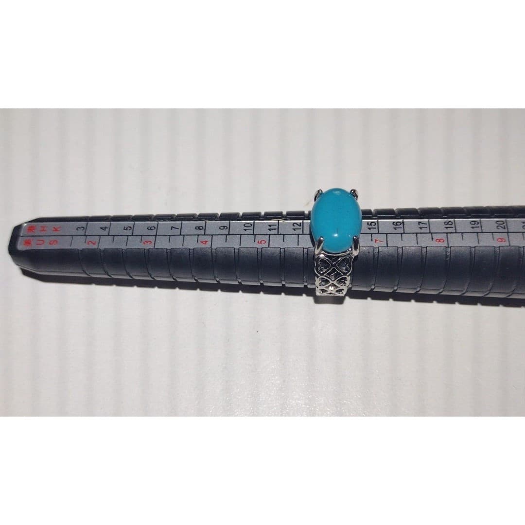 Silvertone Blue Statement Ring - Thumbnail 5