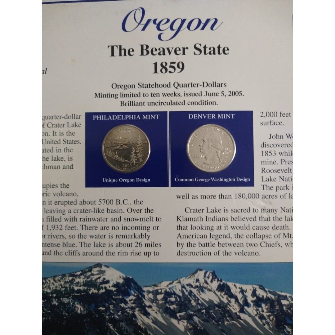 Oregon statehood quarters-minting limited to 10 wks, issued June 5th 2005. - Thumbnail 6
