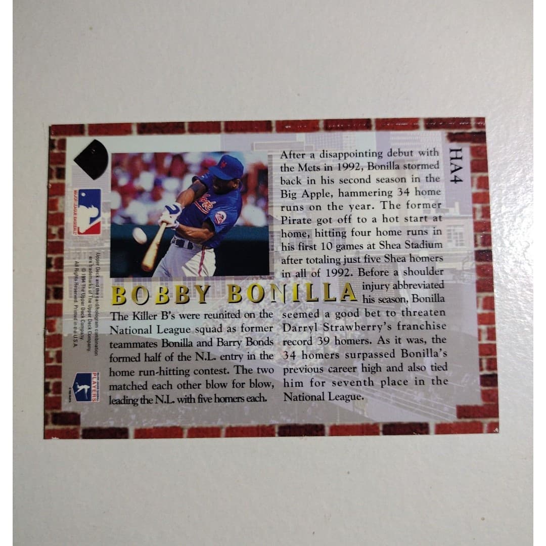 Albert Belle & Bobby Bonilla - 1994 Upper Deck - Home Run All Stars - - Thumbnail 7