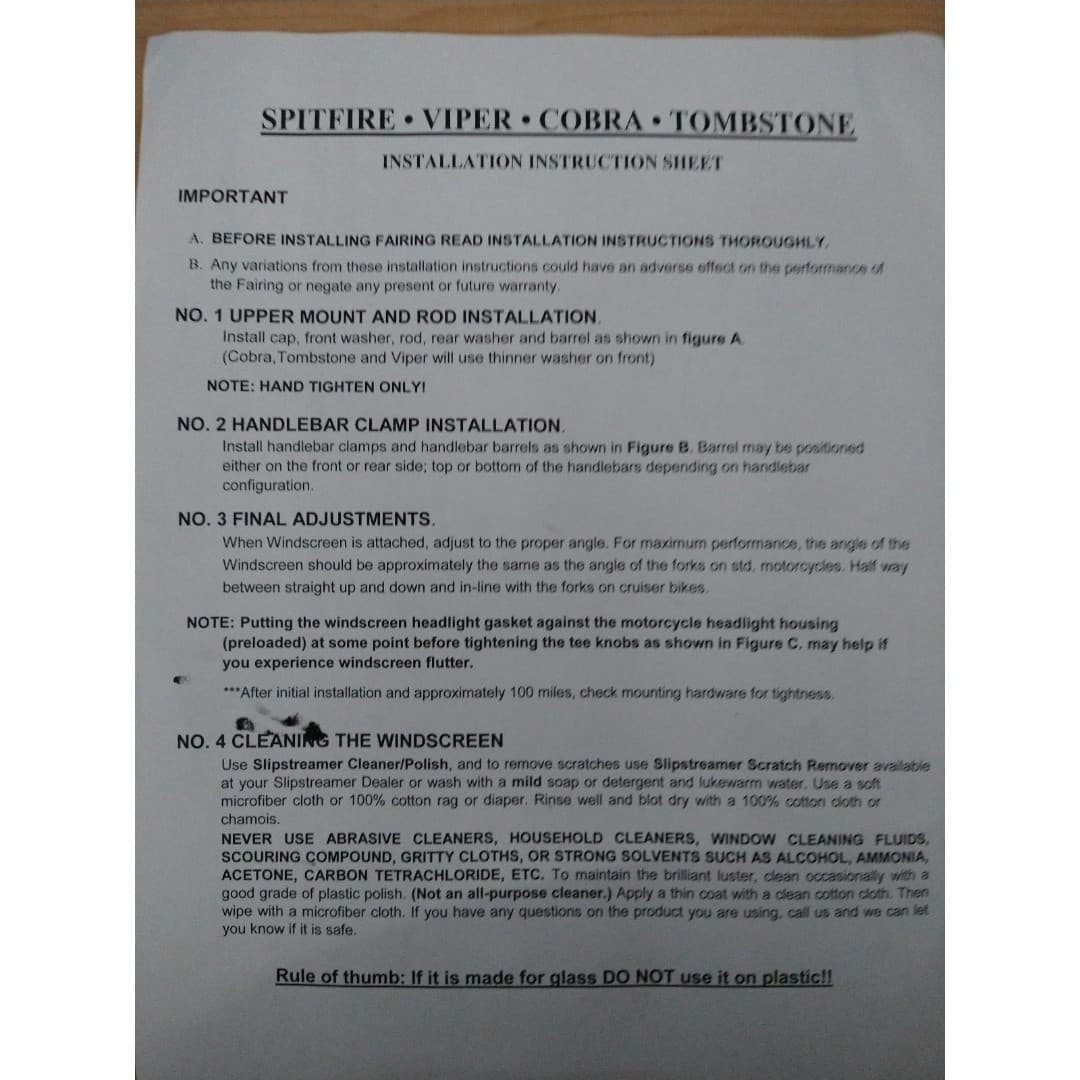 Tinted Thombstone style Motorcycle Windshield (NWT) - Thumbnail 2