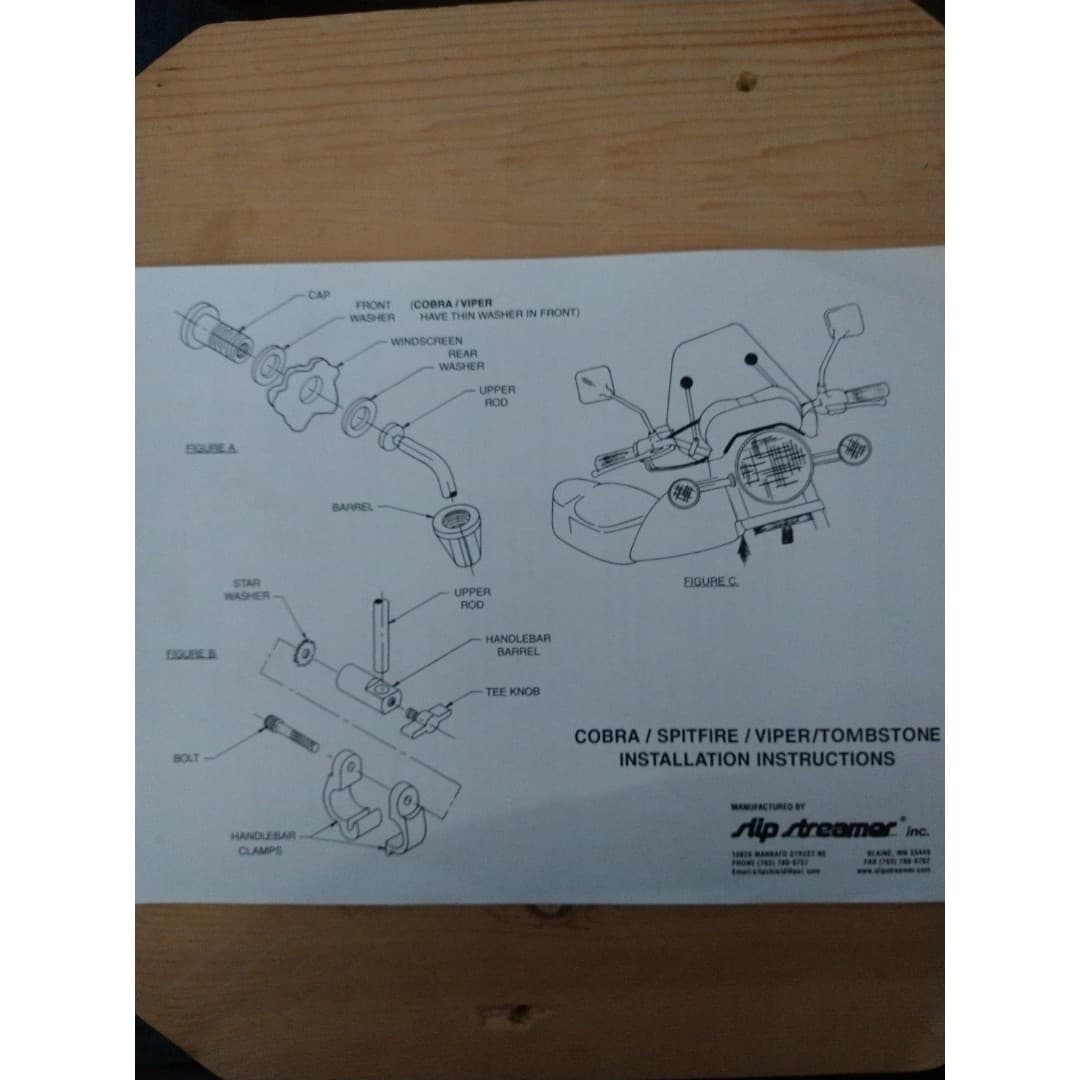 Tinted Thombstone style Motorcycle Windshield (NWT) - Thumbnail 3