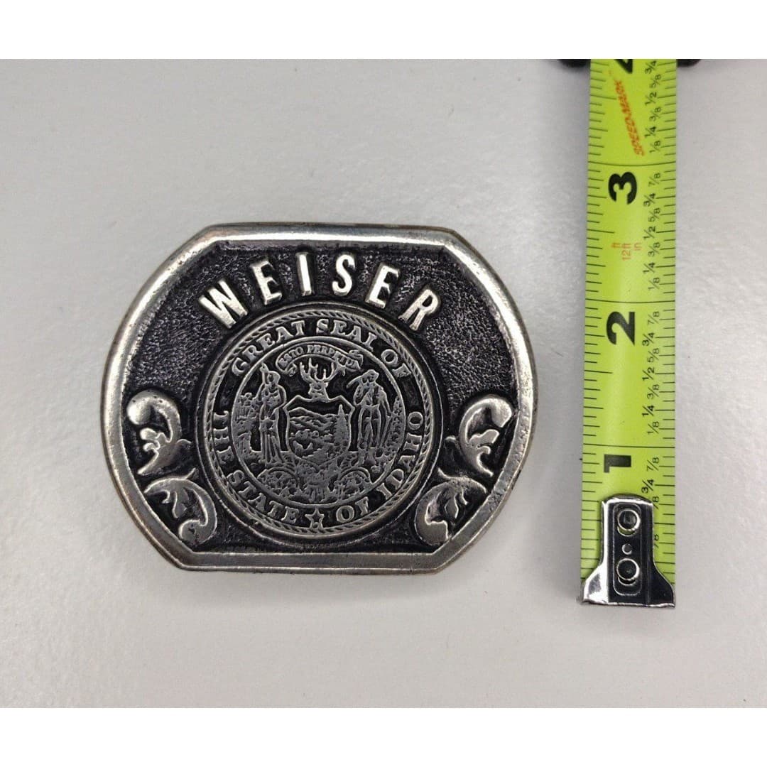 Weiser - Great Seal of The State of Idaho - Vintage Sterling Silver Plate Buckle - Thumbnail 4