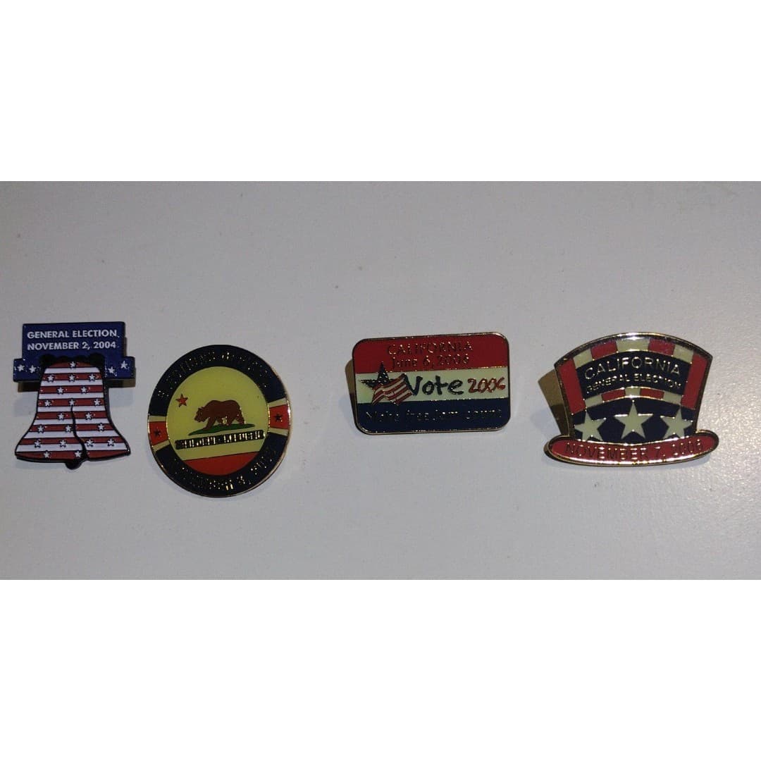 4 California Elections Lapel Pins - Image 1