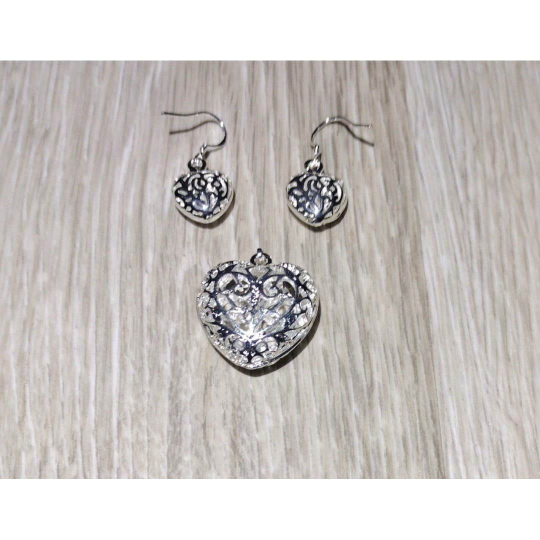 Earrings & Pendant Set - Silver - Thumbnail 2