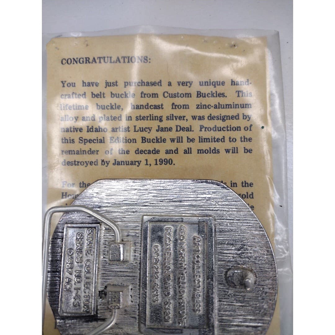 Weiser - Great Seal of The State of Idaho - Vintage Sterling Silver Plate Buckle - Thumbnail 7