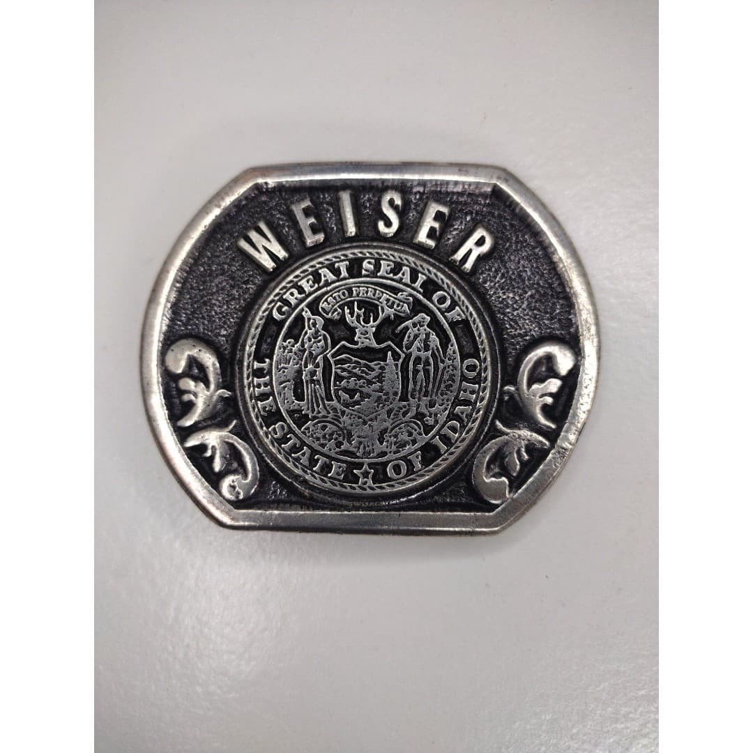 Weiser - Great Seal of The State of Idaho - Vintage Sterling Silver Plate Buckle - Thumbnail 2