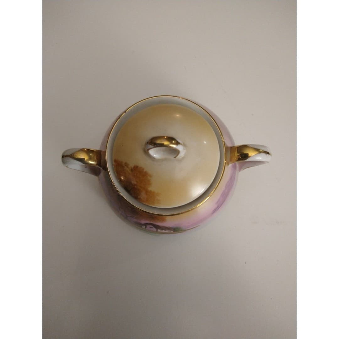 Vintage Hand painted Porcelain sugar dish - Thumbnail 5