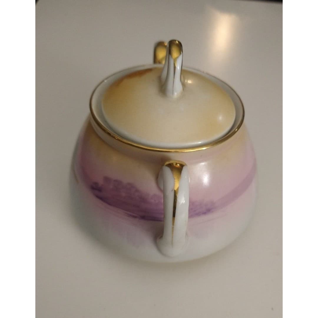 Vintage Hand painted Porcelain sugar dish - Thumbnail 4