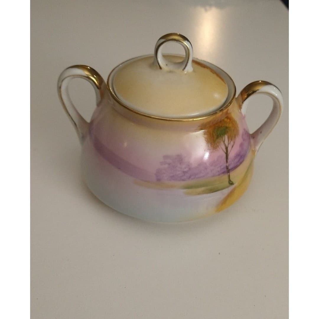 Vintage Hand painted Porcelain sugar dish - Thumbnail 3