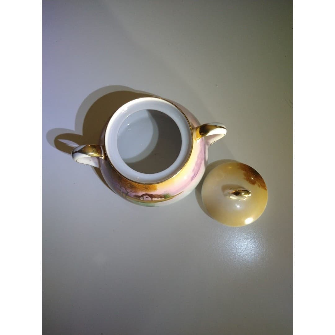 Vintage Hand painted Porcelain sugar dish - Thumbnail 8