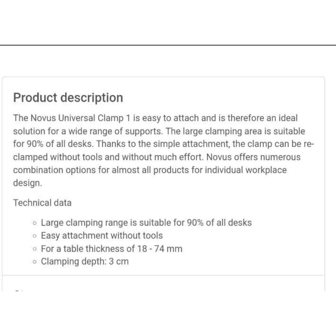 Novus Universal Desk Clamp - Thumbnail 6