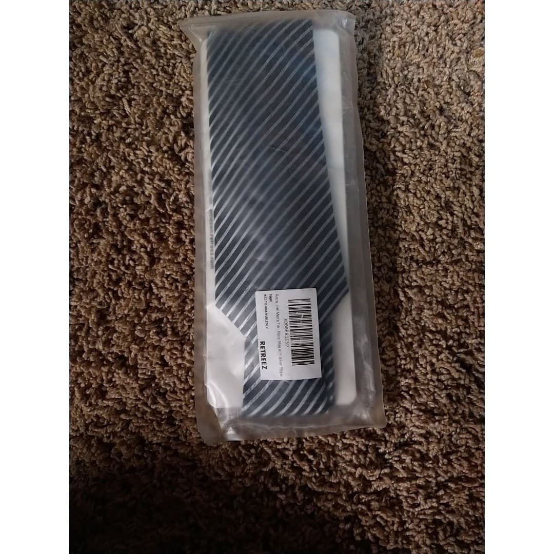 Mens necktie blue pinstriped silver - Image 1