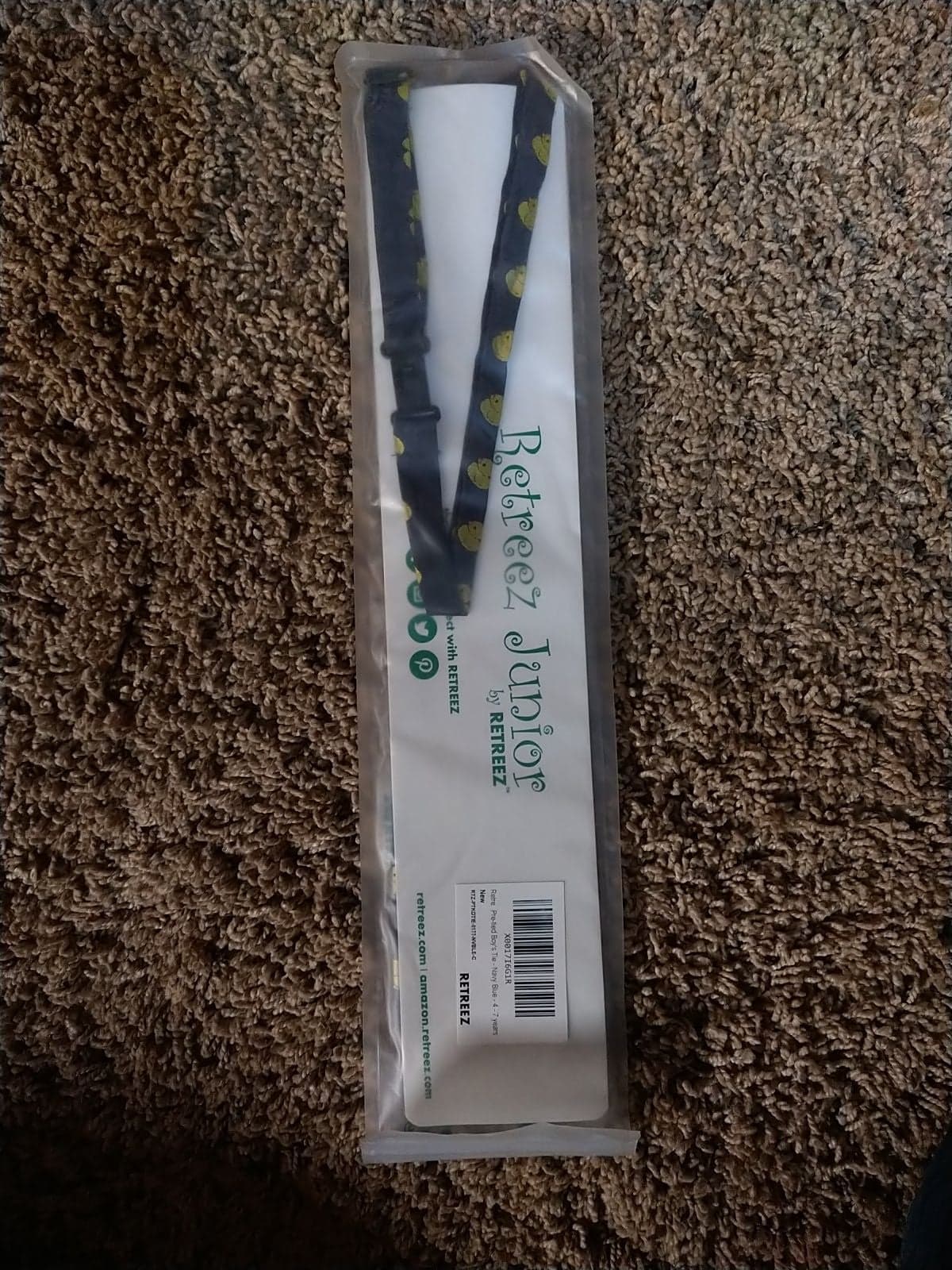 Pre-Tied Boys Tie (4-7 yrs) Navy Blue - Thumbnail 2