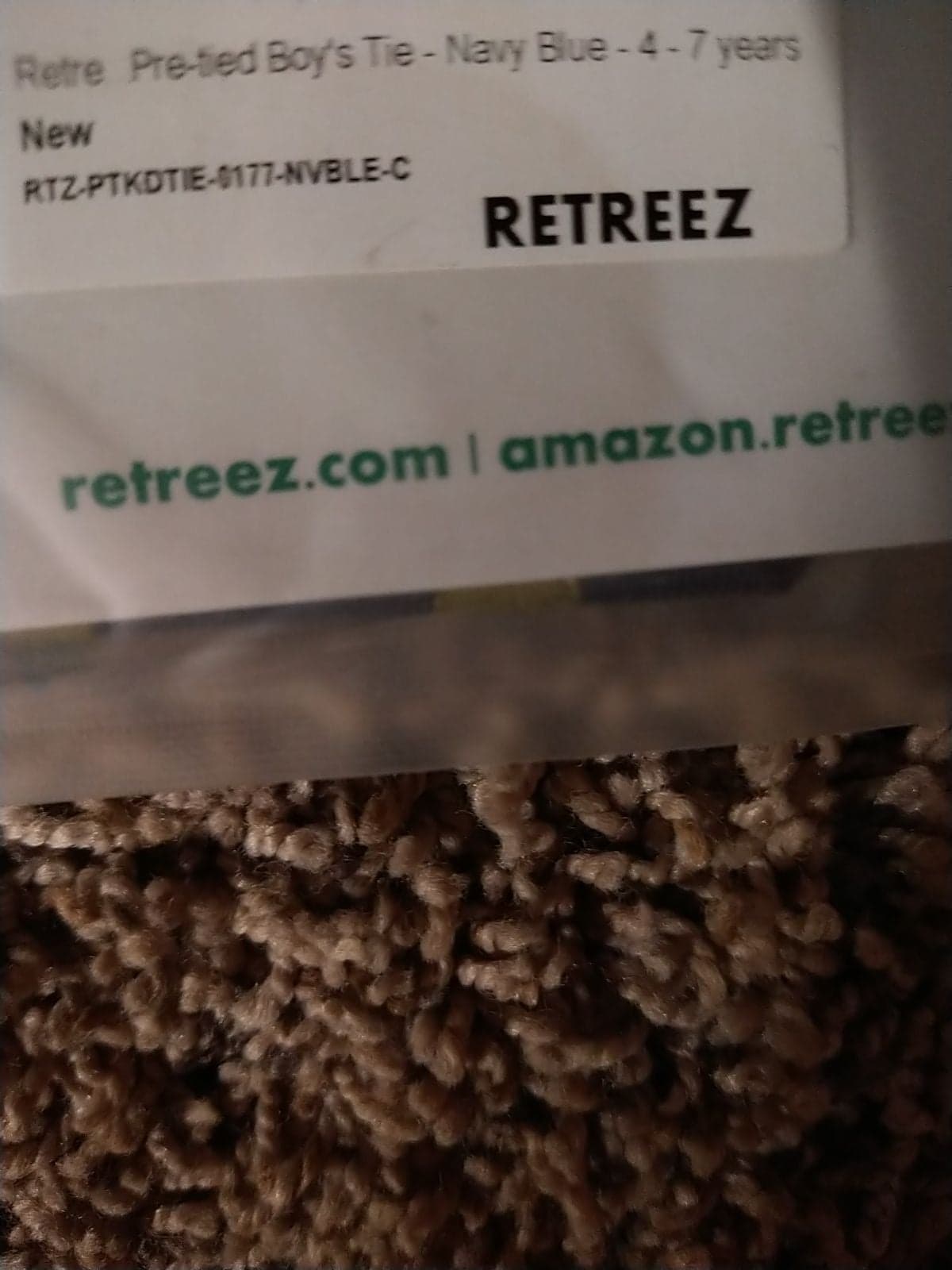 Pre-Tied Boys Tie (4-7 yrs) Navy Blue - Thumbnail 3