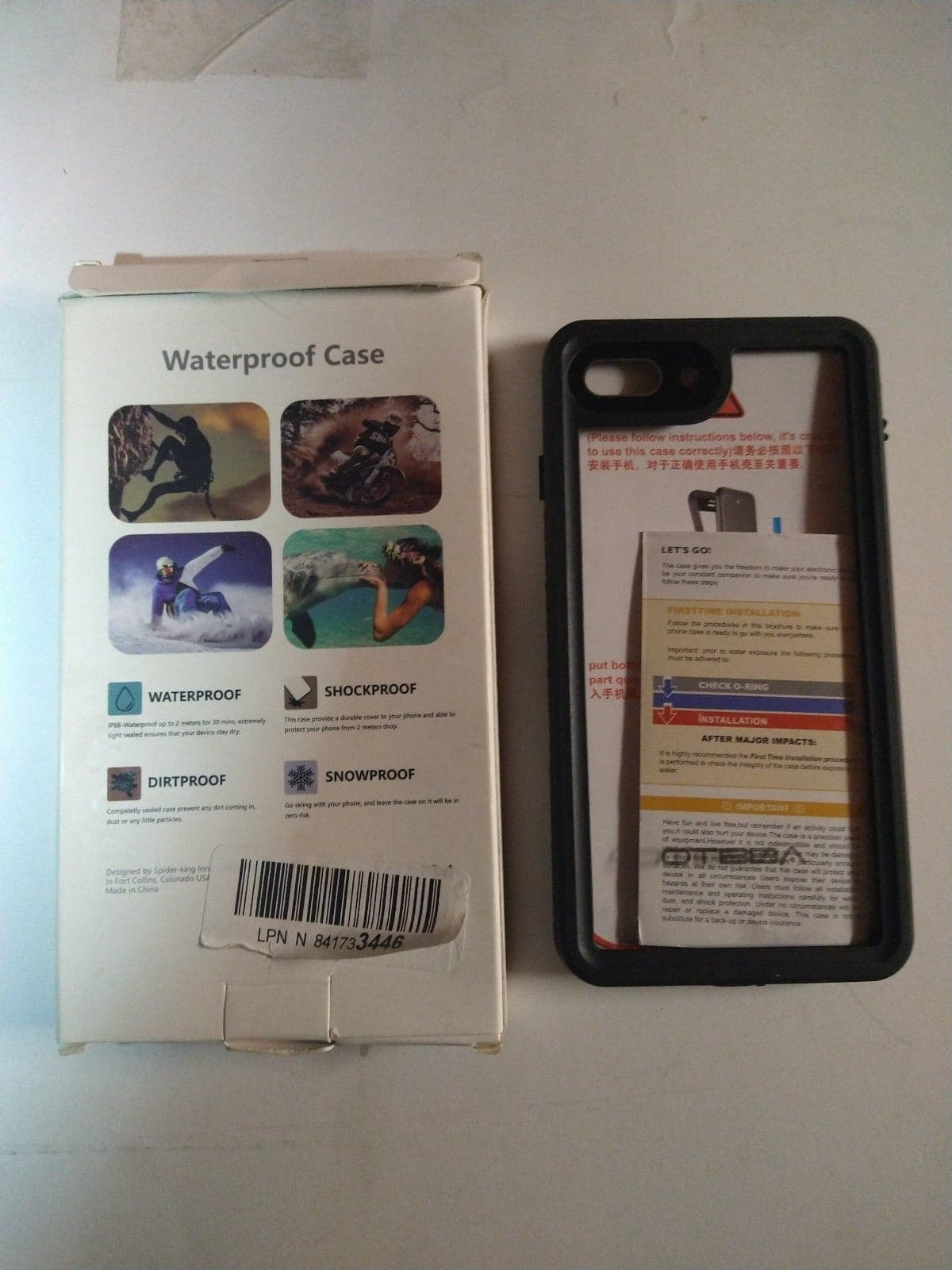 Waterproof iphone 7 plus/8 plus (5.5" clear) Case